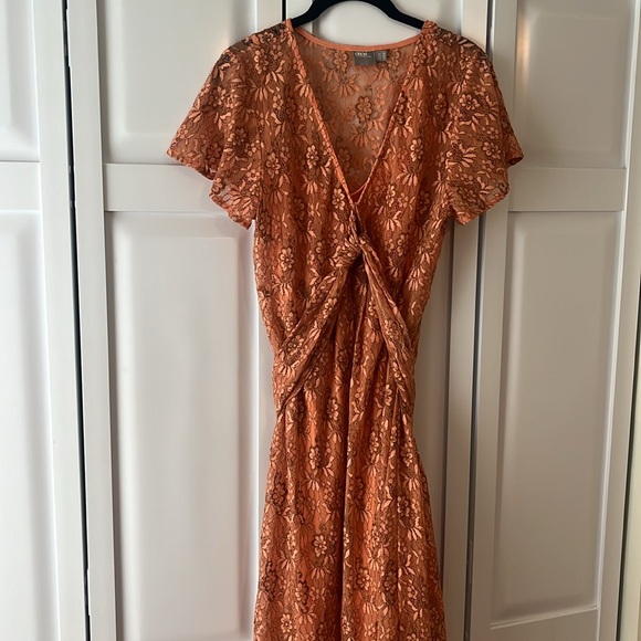 ASOS Coral Color Floral Lace Dress - Picture 4 of 13